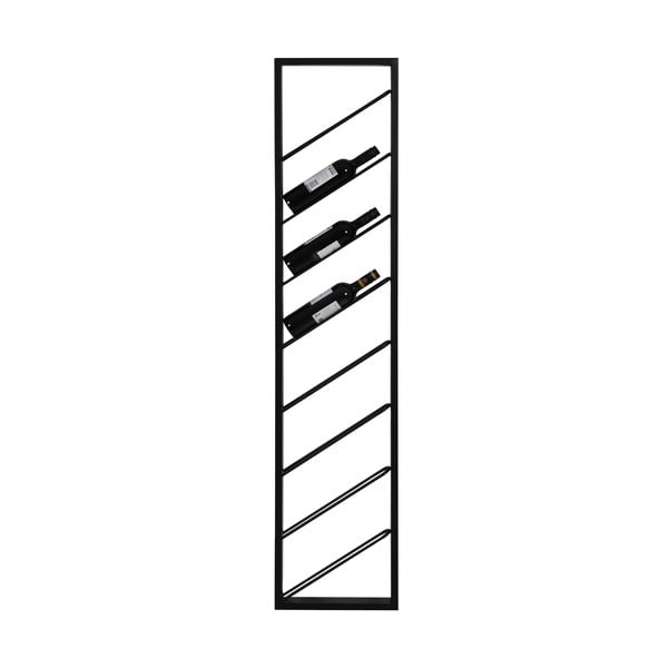 Czarny wiszący metalowy regał na wino liczba butelek 8 36x160x6 cm Malbeo – Light & Living
