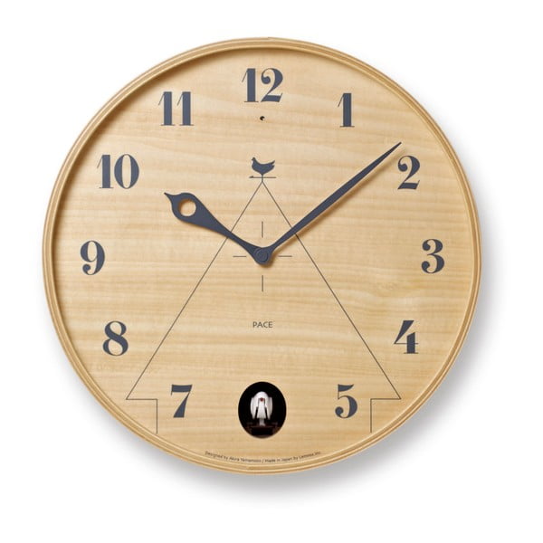 Jasnobrązowy zegar z kukułką Lemnos Clock Pace, ⌀ 30,5 cm