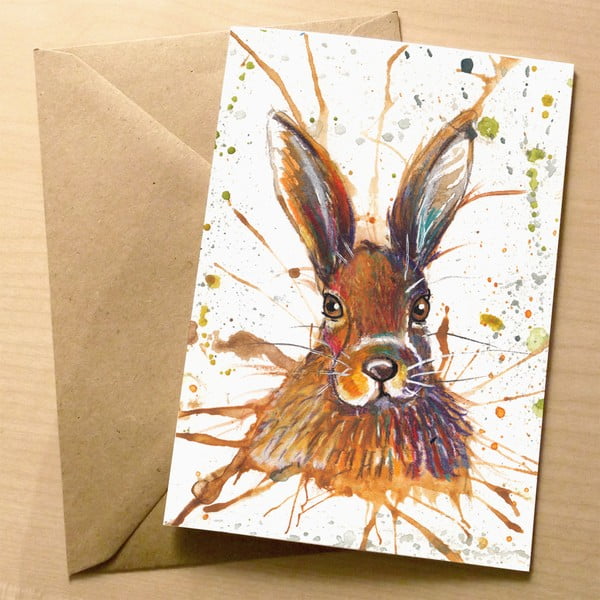 Kartka okolicznościowa Wraptious Splatter Hare