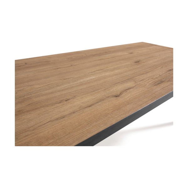 Czarny stolik z blatem w dekorze dębu 60x120 cm Sindi – Marckeric-image-4