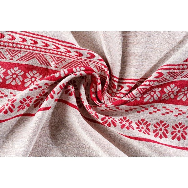 Czerwono-beżowa zasłona 140x255 cm Doina – Mendola Fabrics-image-1