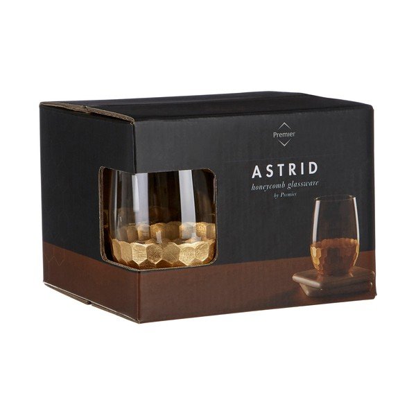 Zestaw 4 szklanek z detalami w kolorze złota Premier Housewares Astrid, 240 ml-image-4