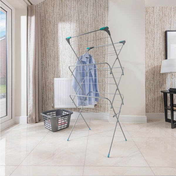 Trzypoziomowa suszarka do ubrań w kolorze srebra – Addis-image-2