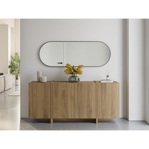Komoda w dekorze dębu w naturalnym kolorze 180x79x40 cm Volia – Marckeric-image-1