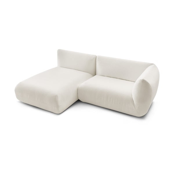 Biały sztruksowy narożnik (lewostronny) Lecomte – Bobochic Paris-image-4