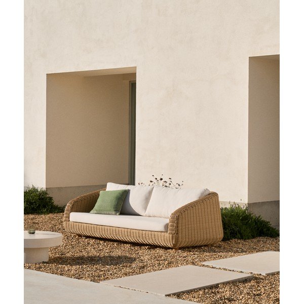 Beżowa/w naturalnym kolorze tapicerowana sofa ogrodowa Meria – Kave Home-image-1