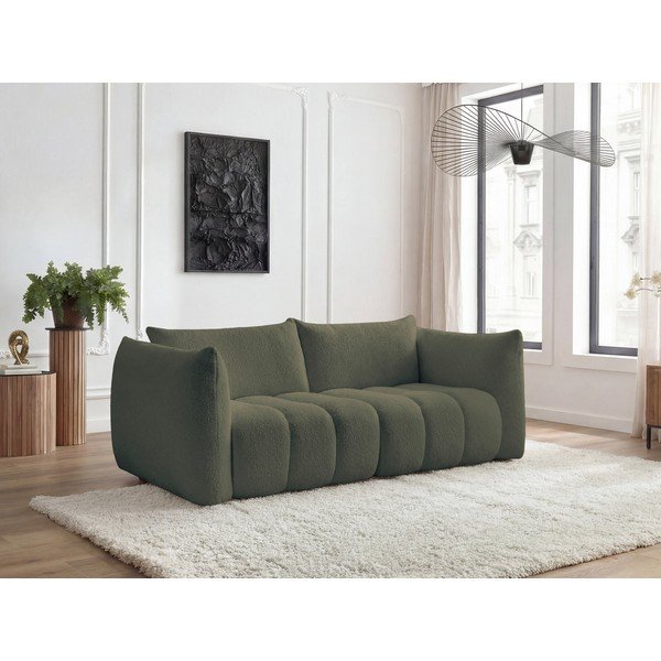 Zielona sofa z materiału bouclé 234 cm Azra – Bobochic Paris-image-1