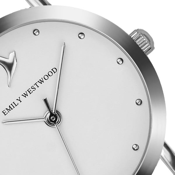 Zegarek damski z bransoletką ze stali nierdzewnej w srebrnym kolorze Emily Westwood Bussiness-image-2