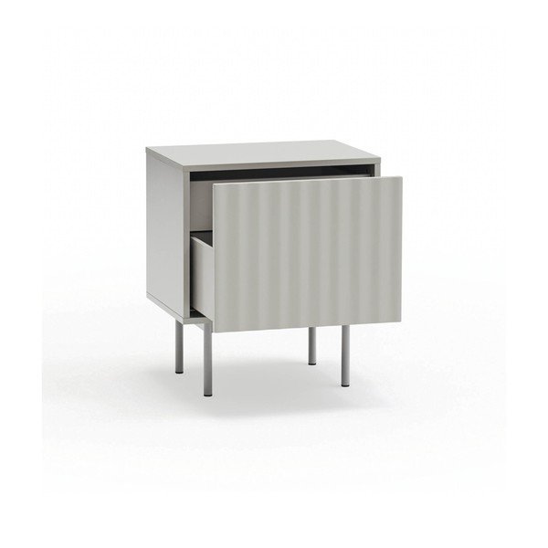 Jasnoszara szafka nocna z matowym wykończeniem Sierra – Teulat-image-3