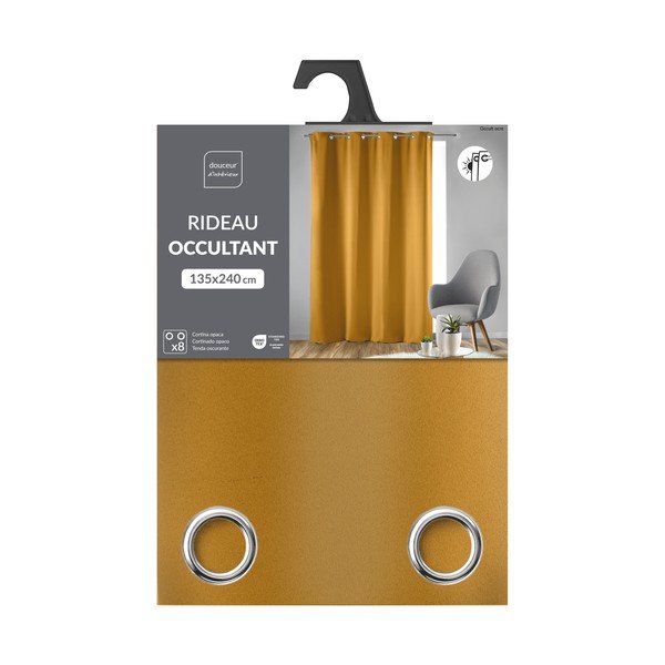 Zasłona zaciemniająca w kolorze ochry 135x240 cm Occult – douceur d'intérieur-image-4