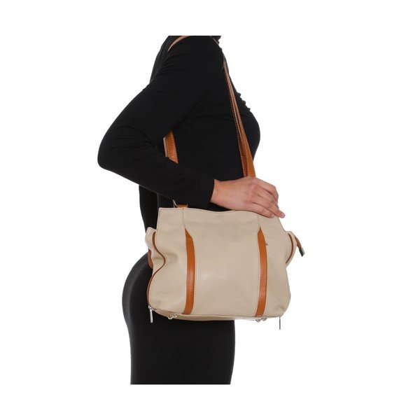Skórzana torebka Anna Luchini 2139 Beige-image-4