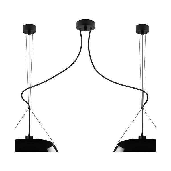 Czarna błyszcząca lampa wisząca Sotto Luce MOMO Elementary 2S-image-1