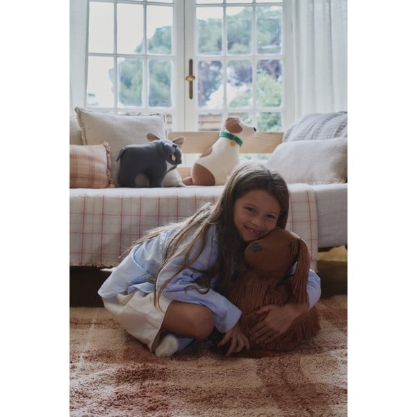 Jasnoróżowy bawełniany dywan odpowiedni do prania/tkany ręcznie 140x190 cm Tartan Rose – Lorena Canals-image-3