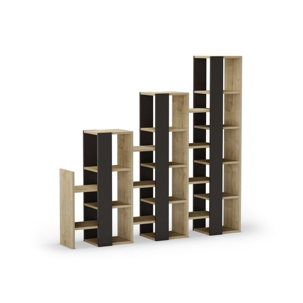 Czarny regał w dekorze dębu 158x151 cm Anissa – Marckeric-image-2