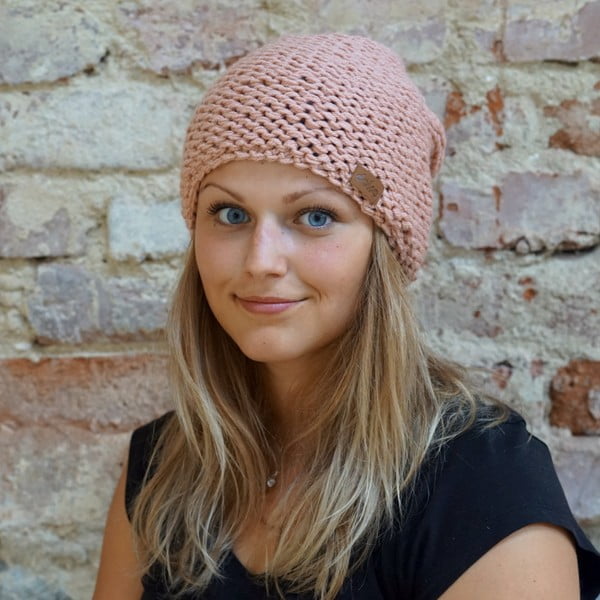 Różowa czapka szydełkowa DOKE Peach-image-1