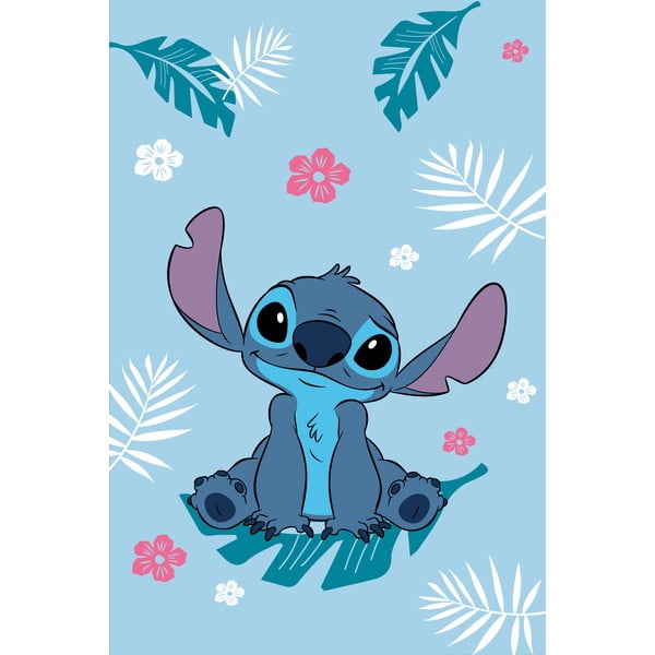 Niebieski polarowy koc dziecięcy 100x150 cm Lilo a Stitch "Blue" – Jerry Fabrics