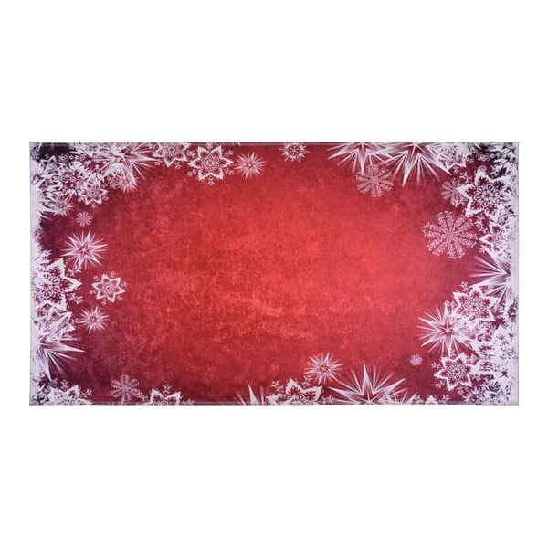 Czerwono-biały dywan Vitaus Snowflakes, 120x160 cm