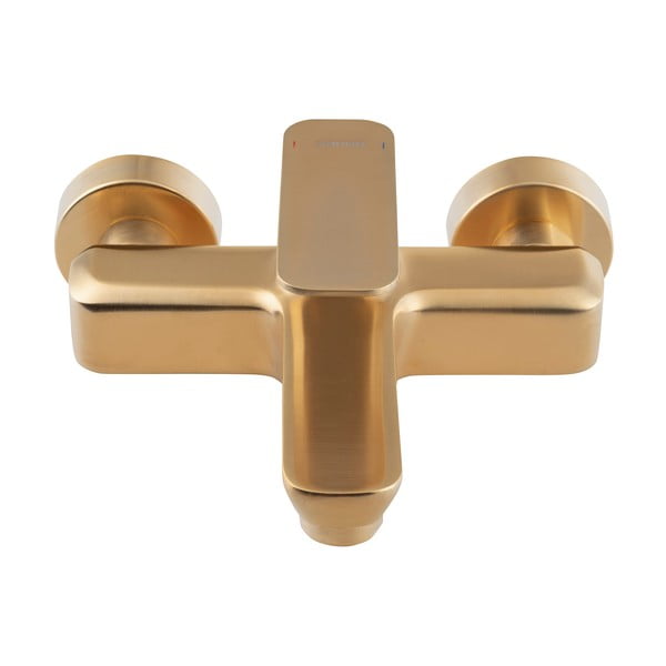 Bateria wannowa ścienna w kolorze złota (2 otwory) Spy – Sapho-image-2