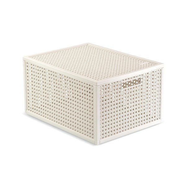 Kremowy pojemnik z pokrywką z plastiku z recyklingu 30x38x21 cm Kaya – Curver