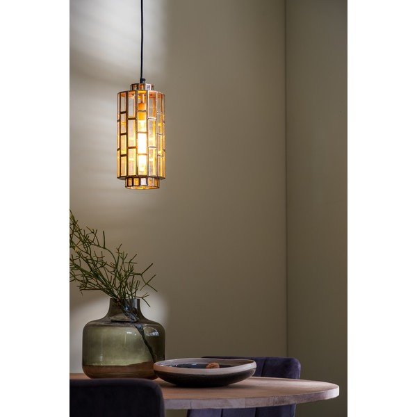 Lampa wisząca w kolorze brązu ze szklanym kloszem Søstrene – Light & Living-image-1
