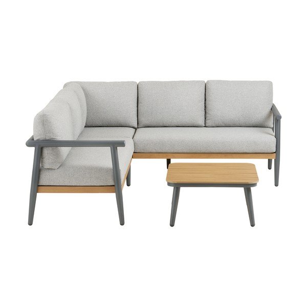 Szary tapicerowany zestaw mebli ogrodowych dla 4 osób Comillas – House Nordic-image-2