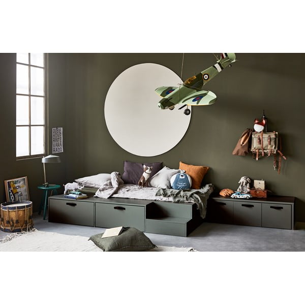 Zielono-szara szafka dziecięca z litego drewna sosnowego 120x36 cm Stage – vtwonen-image-1