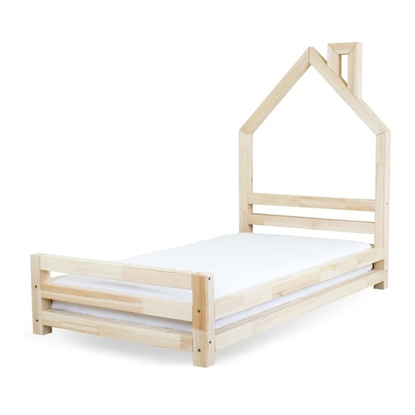 Łóżko dziecięce z naturalnego drewna sosnowego Benlemi Wally, 80x180 cm