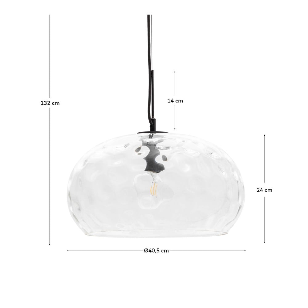 Czarna lampa wisząca ze szklanym kloszem ø 40 cm Balma – Kave Home (zdjęcie 7)