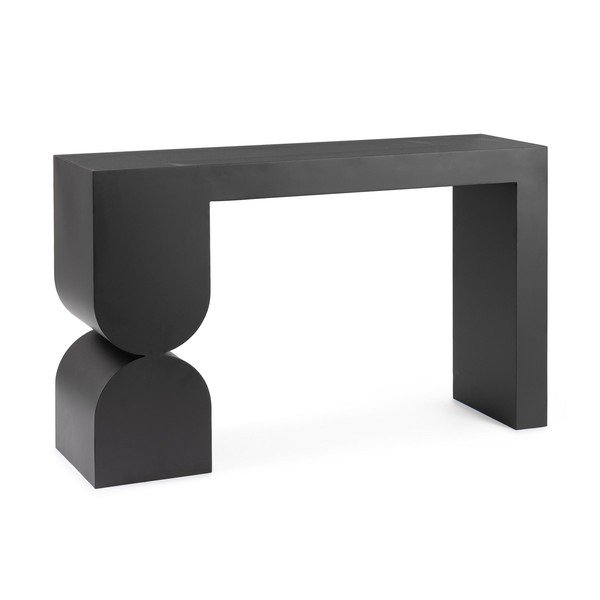 Czarna konsola ze szklanym blatem 32x120 cm Archie – Bizzotto
