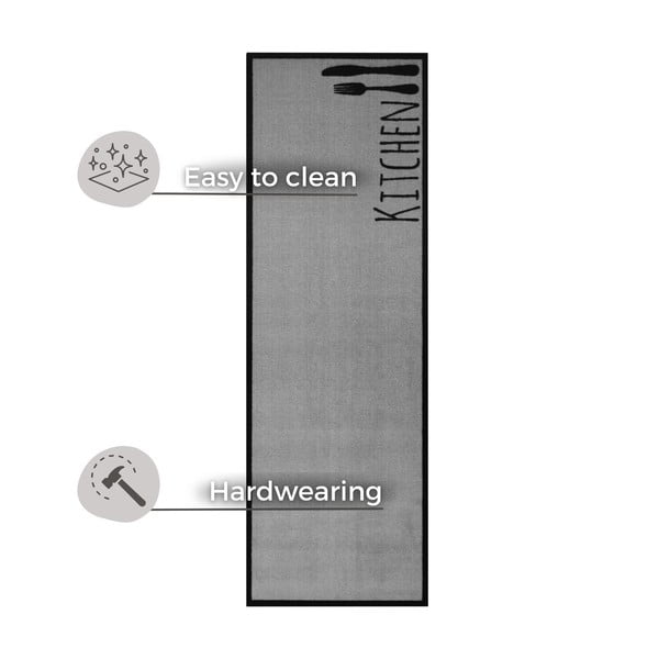 Szary chodnik Zala Living Cook & Clean Kitchen Cutlery, 50x150 cm-image-3