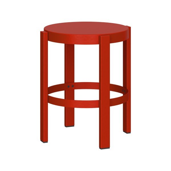 Czerwony stalowy stołek Doon – noo.ma