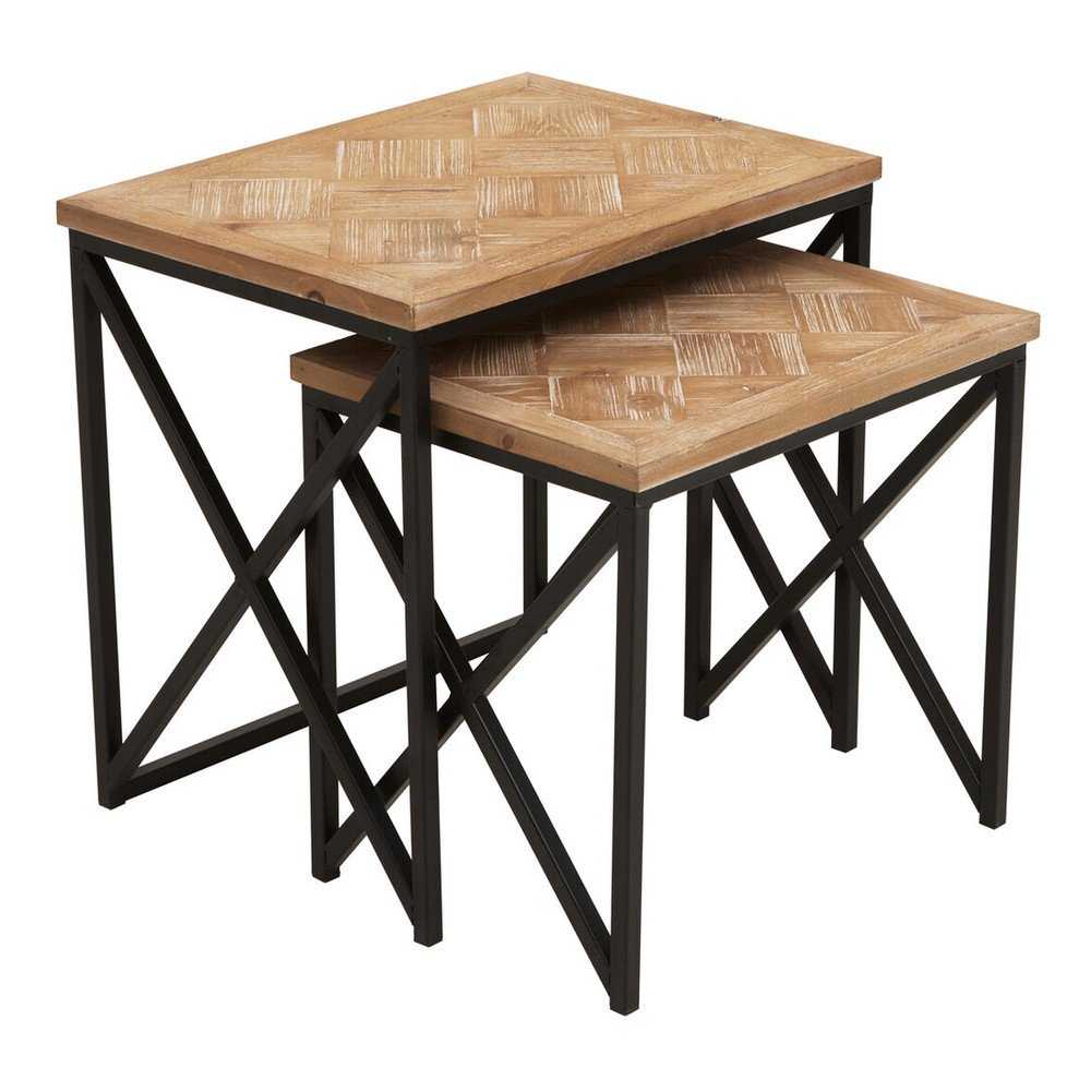 Stoliki zestaw z litego drewna jodłowego 2 szt. 38x51 cm Kickford – Premier Housewares