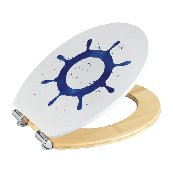 Deska sedesowa z bambusu i płyty pilśniowej Wenko Steering Wheel, 44x37,5 cm-image-2