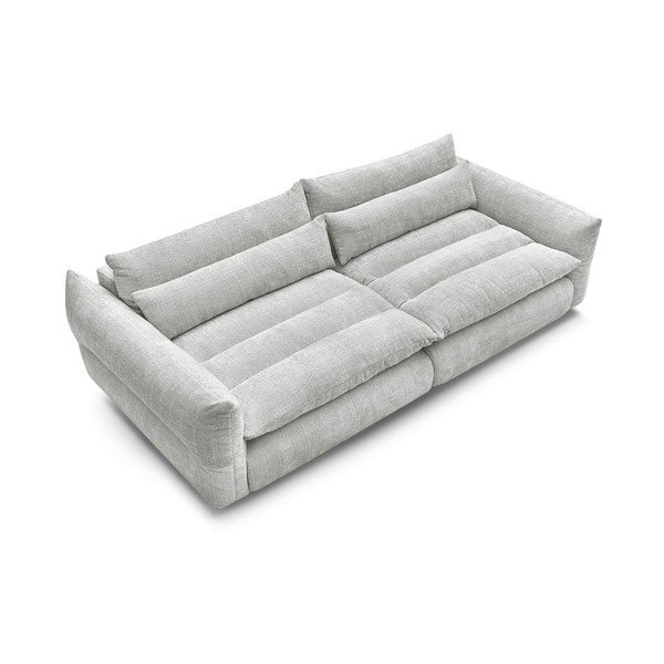 Jasnoszara sofa z tkaniny szenilowej 276 cm Neil – Bobochic Paris-image-3