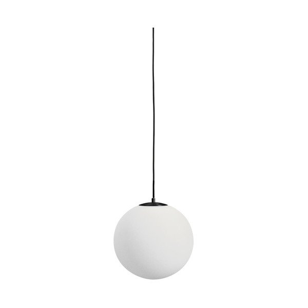 Biała/czarna metalowa lampa wisząca ze szklanym kloszem ø 30 cm Brisia – Kave Home