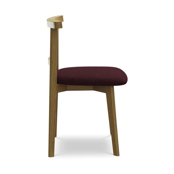 Bordowe krzesło z litego drewna Ohelo – Makamii-image-2