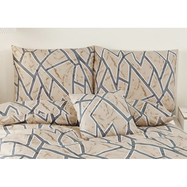 Jasnobrązowa pościel jednoosobowa z mikrosatyny 6-częściowa 140x200 cm Marco – My House-image-3