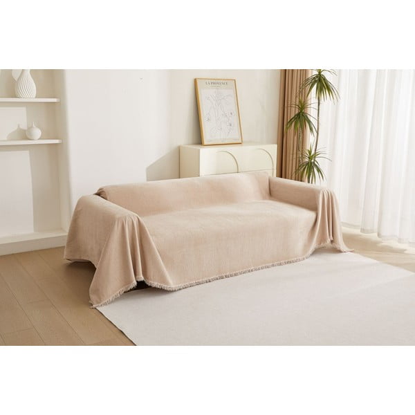 Beżowy pokrowiec na sofę 4-osobowy Talo – Filumi-image-1