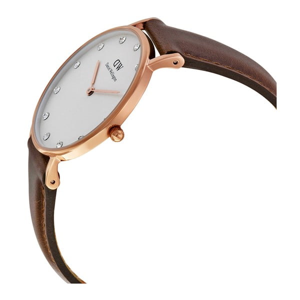 Zegarek damski z brązowym paskiem i z detalami w różowozłotym kolorze Daniel Wellington St Mawes Rose, ⌀ 34 mm-image-2