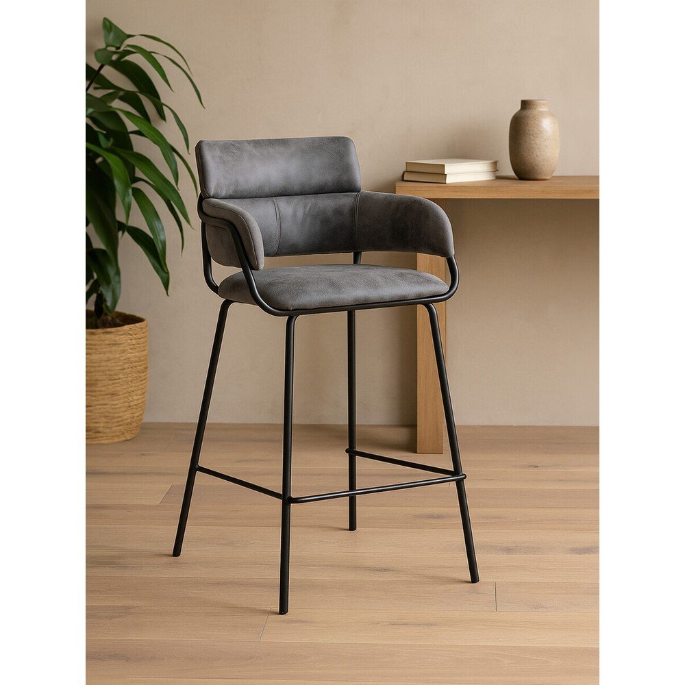 Czarny/szary tapicerowany hoker Tamzin – Premier Housewares (zdjęcie 3)