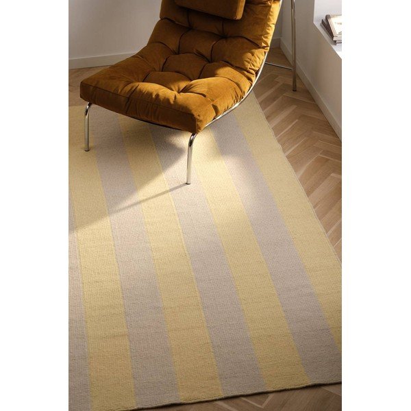 Żółty/beżowy dywan z mieszanki wełny tkany ręcznie 200x300 cm Sissel – Jotex-image-1