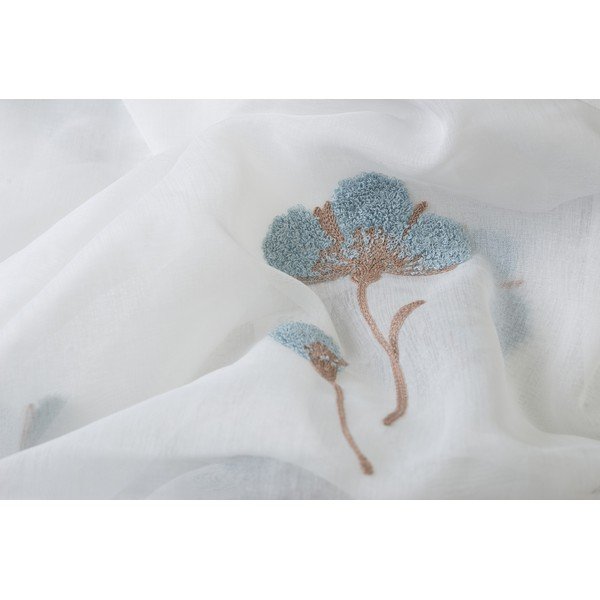 Biało-niebieska firanka 140x260 cm Elba – Mendola Fabrics-image-2