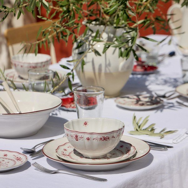 Czerwony/biały kamionkowy talerz deserowy ø 21 cm Vila – Costa Nova-image-2