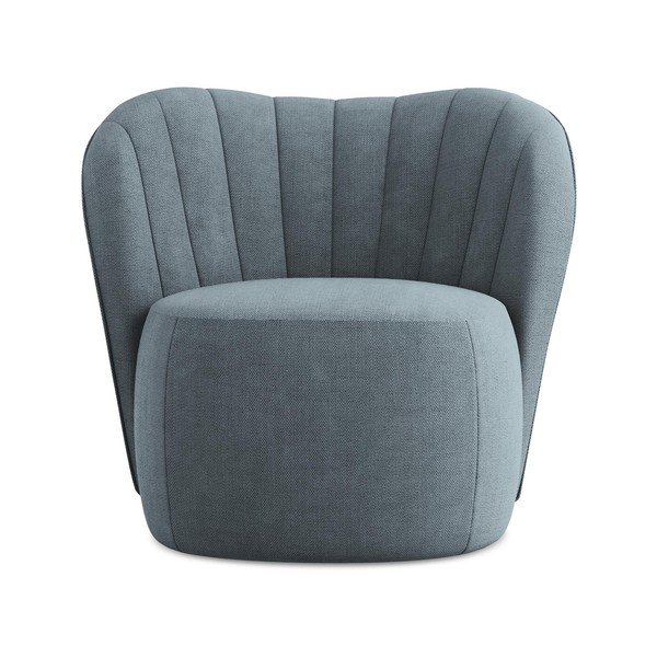 Niebieski fotel z tkaniny szenilowej Keloa – Makamii-image-1