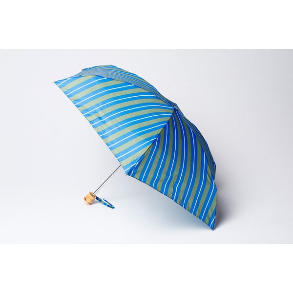 Składany parasol Stripe, zielono-niebieski