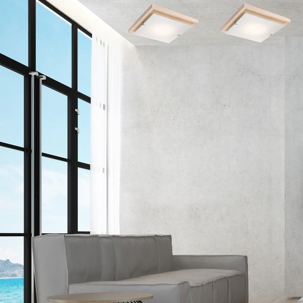 Lampa sufitowa w brązowo-naturalnym kolorze 30x30 cm Pedro – LAMKUR-image-2