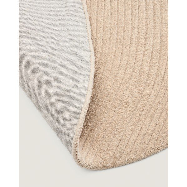 Kremowy wełniany okrągły dywan tkany ręcznie ø 200 cm Domm – Kave Home-image-3