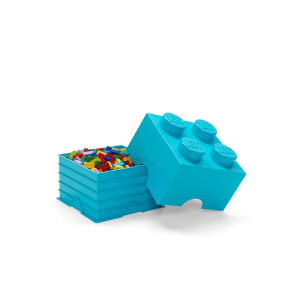 Błękitny kwadratowy pojemnik LEGO®-image-2