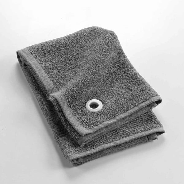 Antracytowy bawełniany ręcznik frotte 50x50 cm Cuistot – douceur d'intérieur