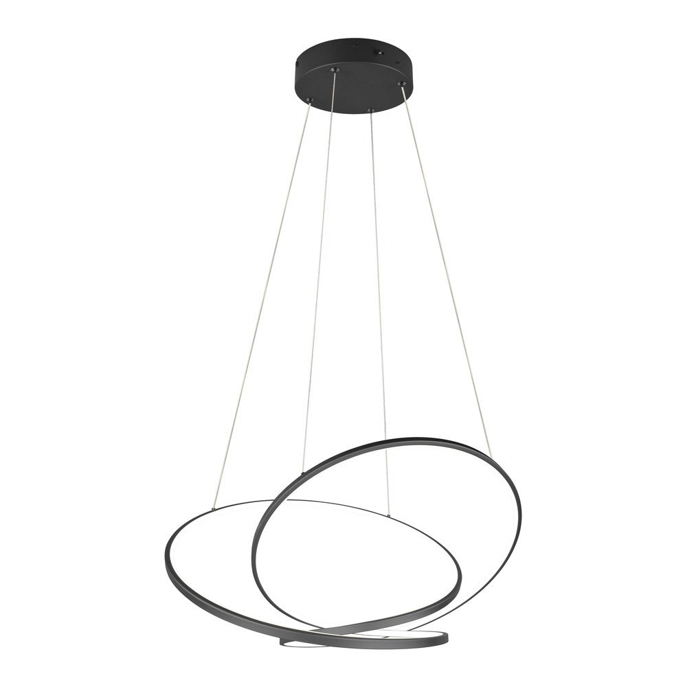 Lampa wisząca LED ze ściemniaczem w kolorze matowej czerni Darvin – Trio (zdjęcie 3)